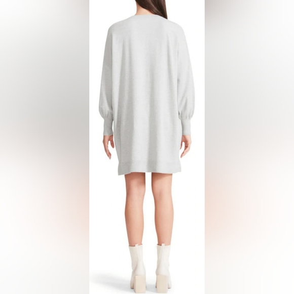 BB DAKOTA Olivia Long Sleeve Sweater Minidress Grey Size Medium 6-8  NWT - Picture 3 of 12